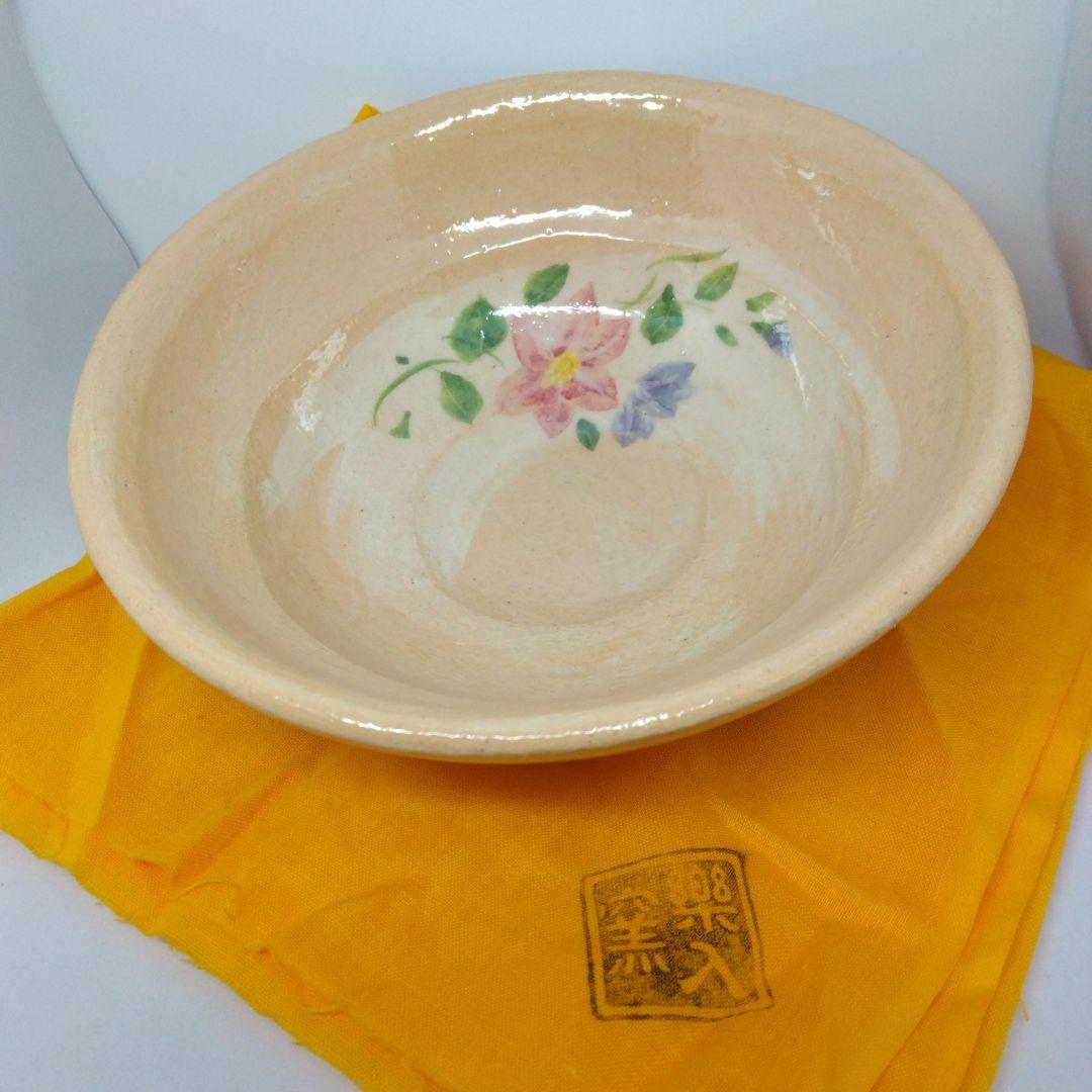吉村楽入 鉄仙 鉄線 抹茶茶碗 新品未使用品 共箱 共布 茶道具