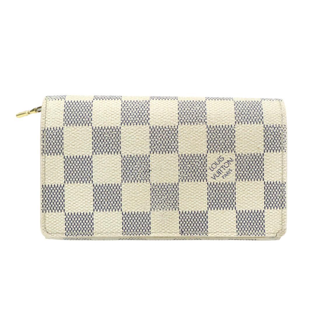 美品 ルイヴィトン 二つ折り財布 ダミエ アズール トレゾール N61744
