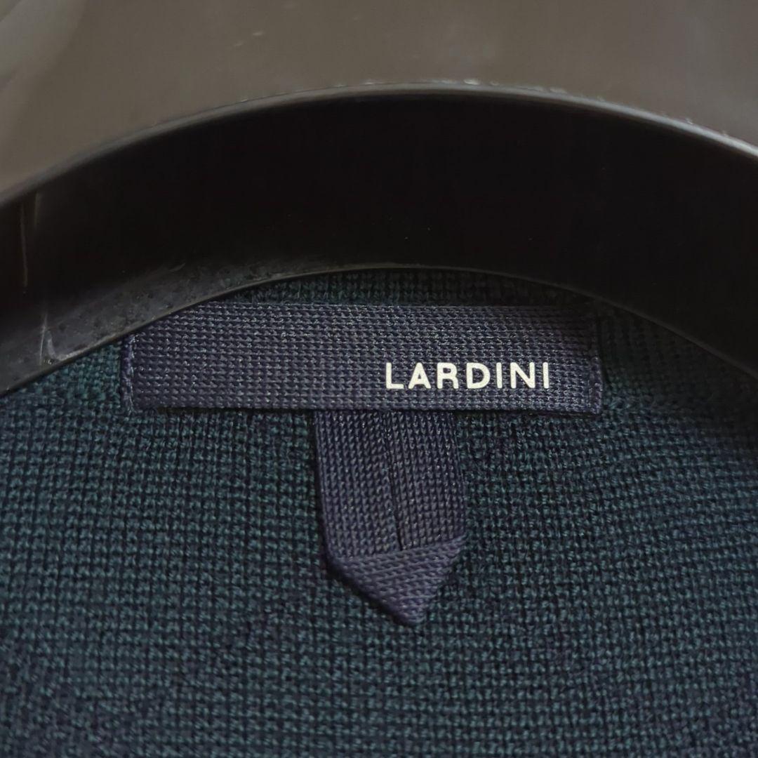 LARDINI 希少XL ブートニエール ニットテーラードジャケット グリーン系