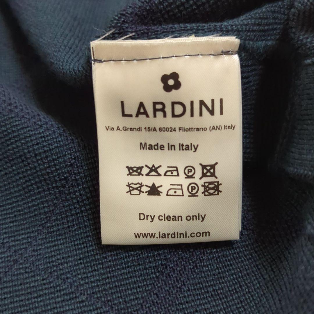 LARDINI 希少XL ブートニエール ニットテーラードジャケット グリーン系