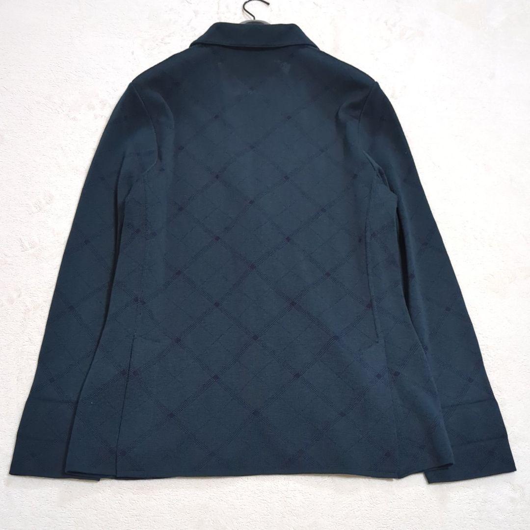 LARDINI 希少XL ブートニエール ニットテーラードジャケット グリーン系