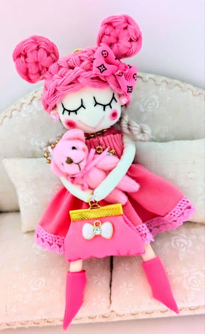 柴ネコ様　ハンドメイド ドールチャーム バッグチャーム お人形