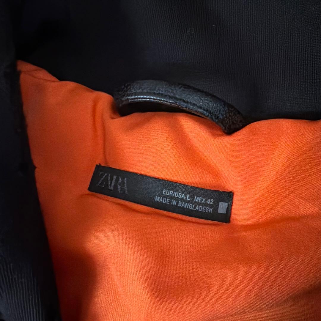 【極美品.速発送】ZARA フェイクレザー MA1 L 送料込