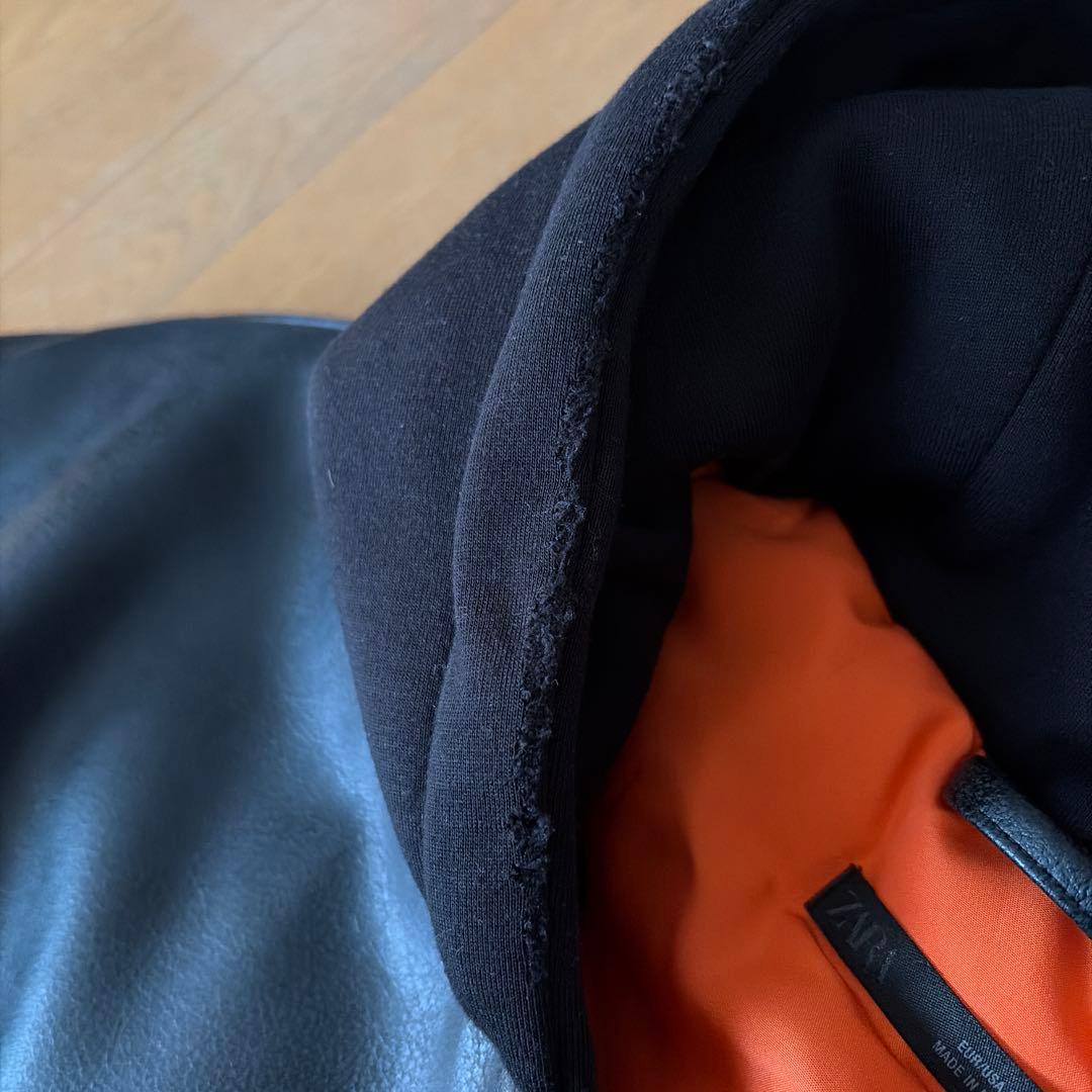 【極美品.速発送】ZARA フェイクレザー MA1 L 送料込