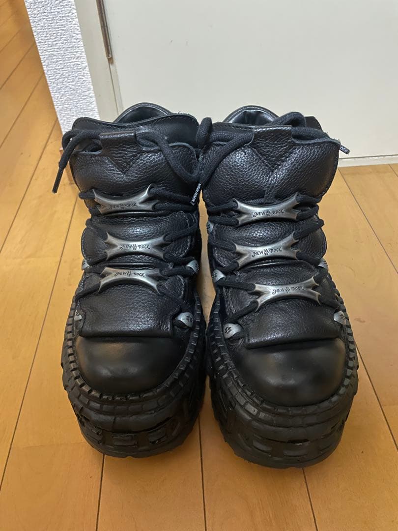 NEW ROCK ショートブーツ 37 ブラック 23.5