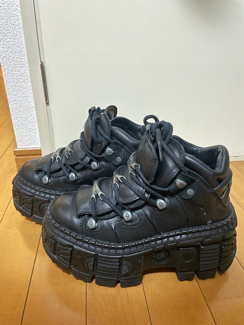 NEW ROCK ショートブーツ 37 ブラック 23.5