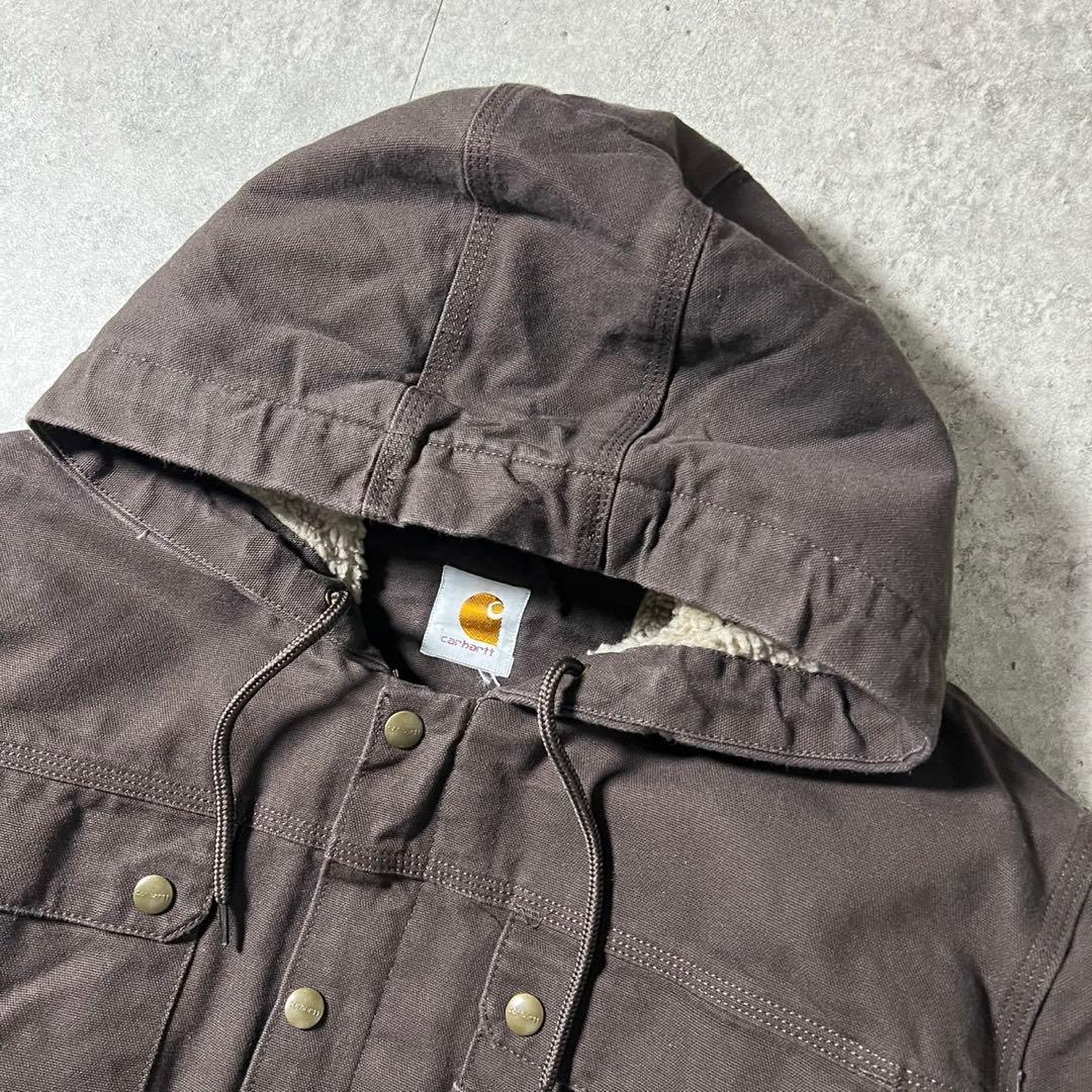 Carhartt バートレットジャケット サンドストーン ボア フード 茶