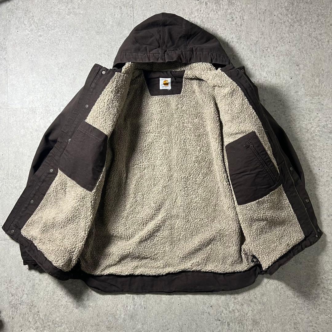 Carhartt バートレットジャケット サンドストーン ボア フード 茶