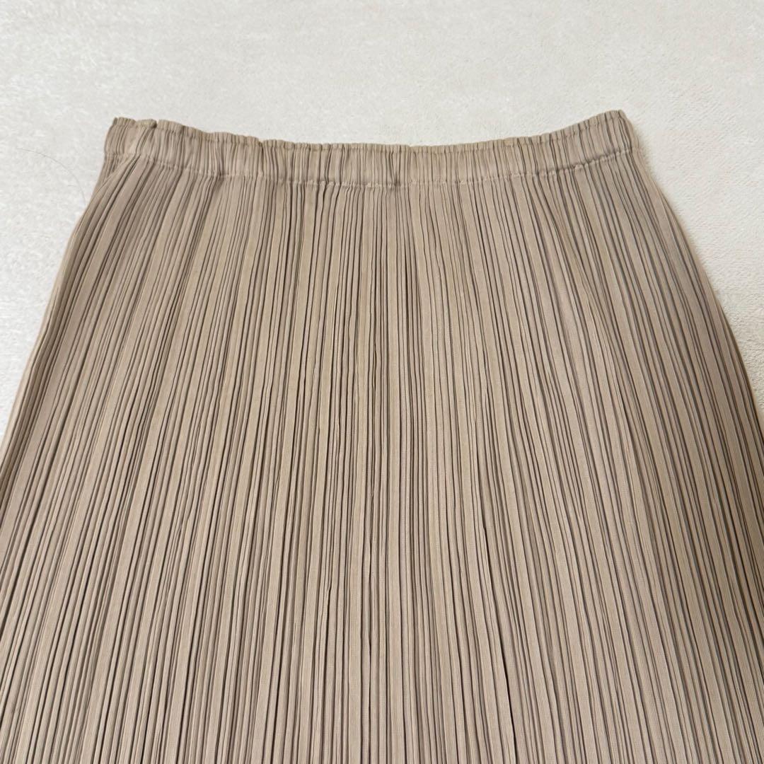 極美品✨PLEATS PLEASE Xサイズ プリーツ　ベージュ　ロングスカート