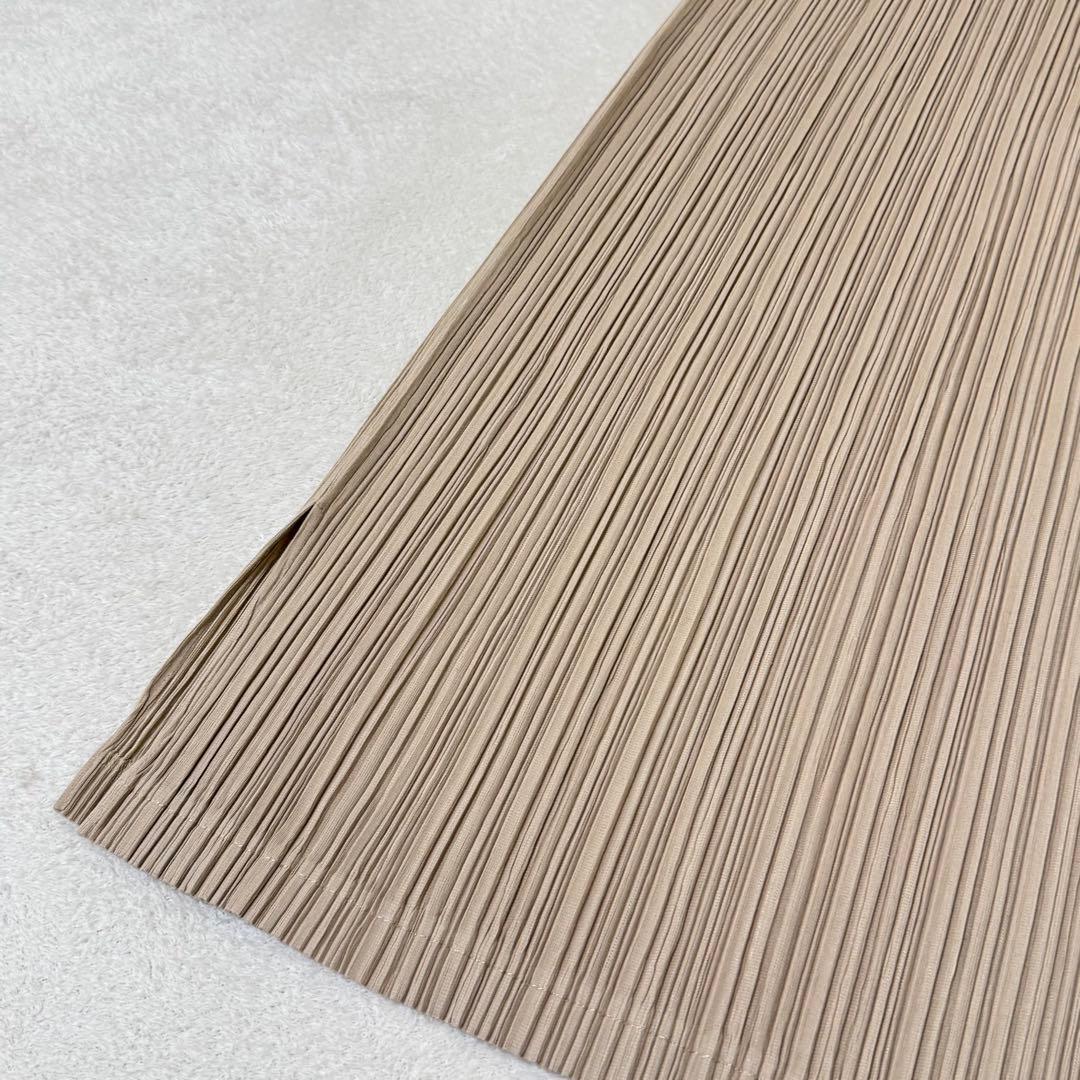 極美品✨PLEATS PLEASE Xサイズ プリーツ　ベージュ　ロングスカート