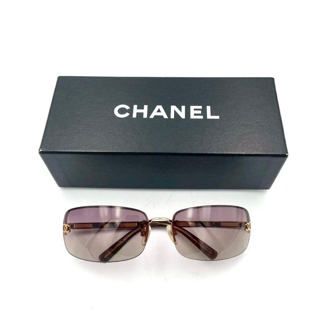 411 CHANEL サングラス 4113 ココマーク ハーフリム 箱付