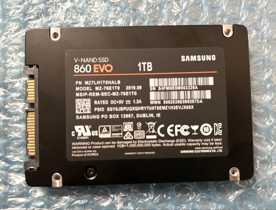 内蔵型SSD Samsung 860 EVO 1TB SSD