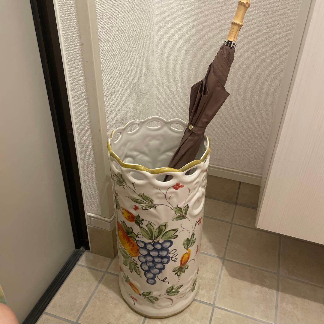 ポルトガル 傘立て 陶器 フルーツ ブドウ ロココ