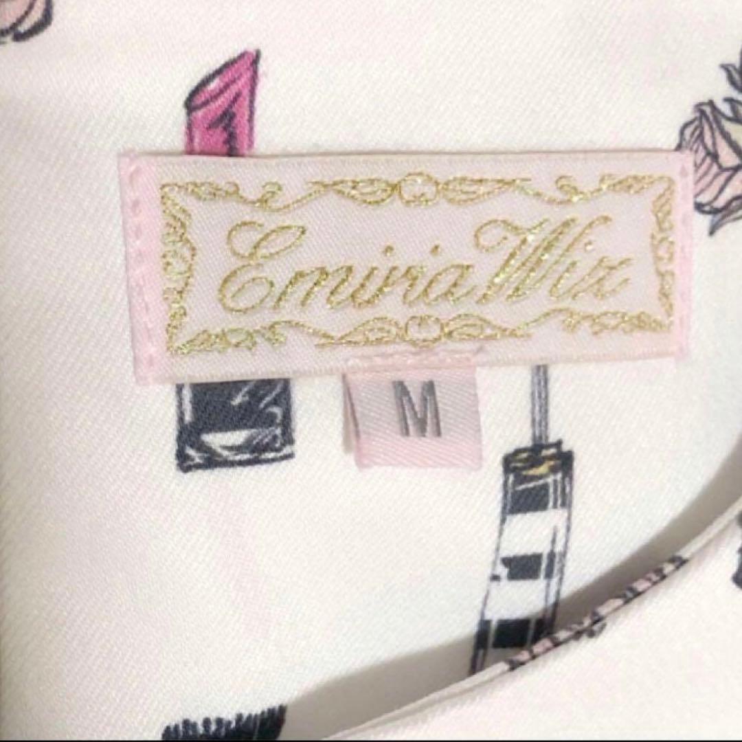 未使用に近い　Emiria wiz コスメ総柄ノースリーブワンピース　M