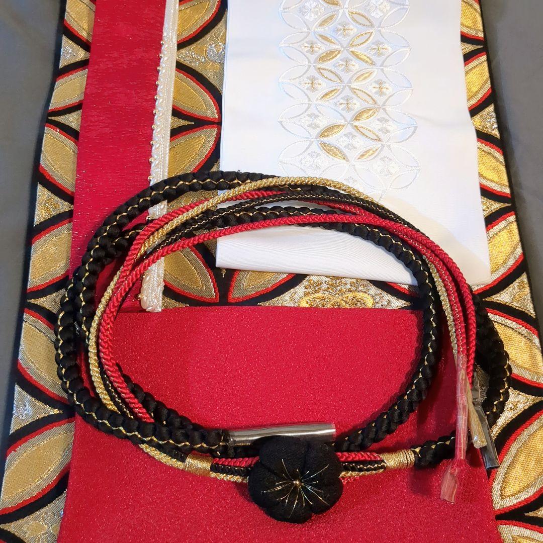 正絹振袖 駒刺繍 紫野 吉祥花文 鶴 金彩 振袖セット 振袖フルセット 黒 82