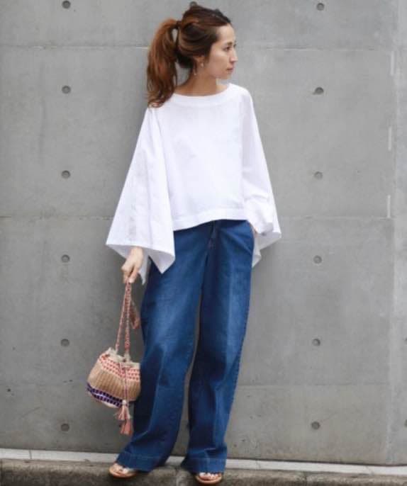 フレームワーク デニムパンツ ライトオンスデニム ワイドパンツ ネイビー 36