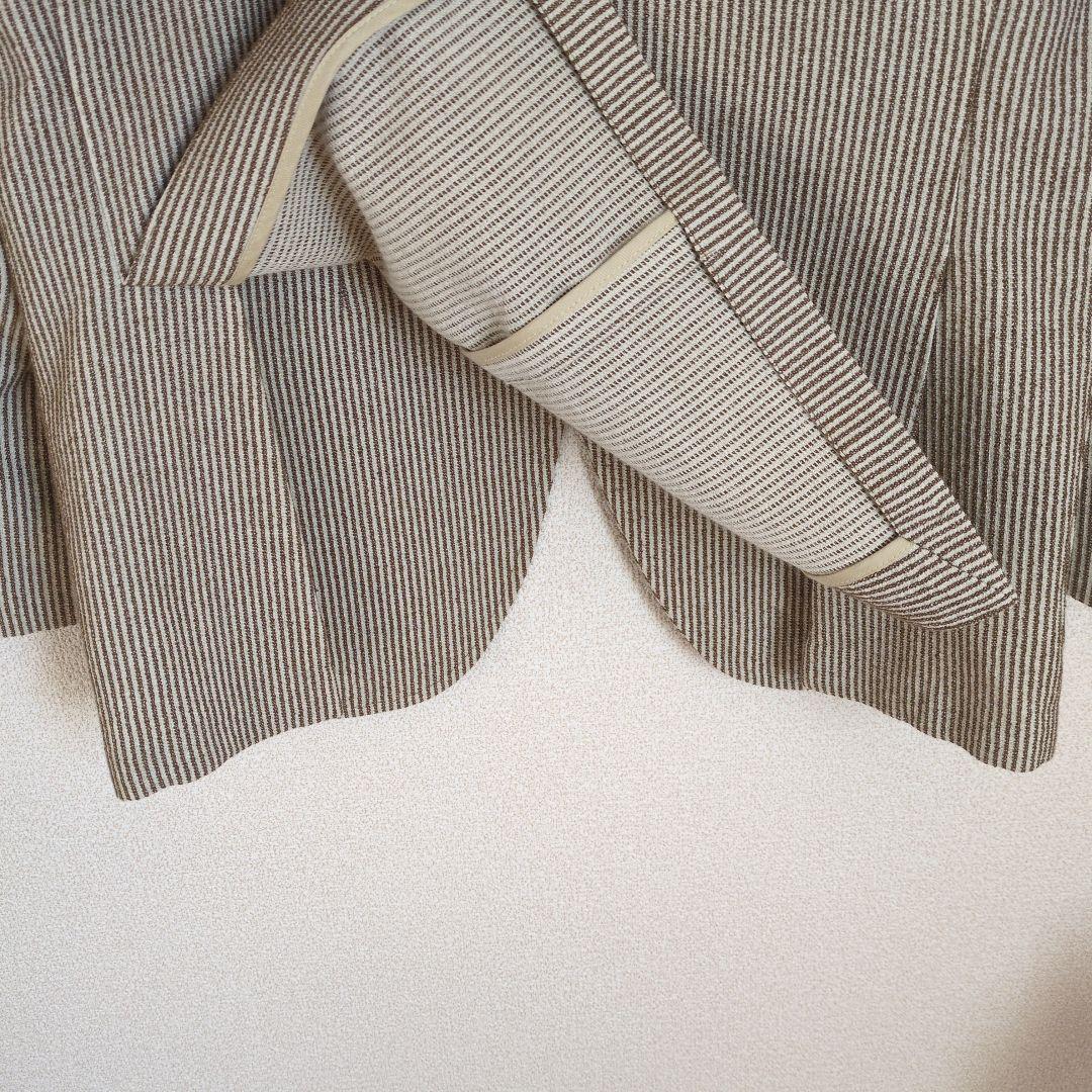 【美品】RINGJACKET サルトリアリング ブラウンストライプ 春夏 44