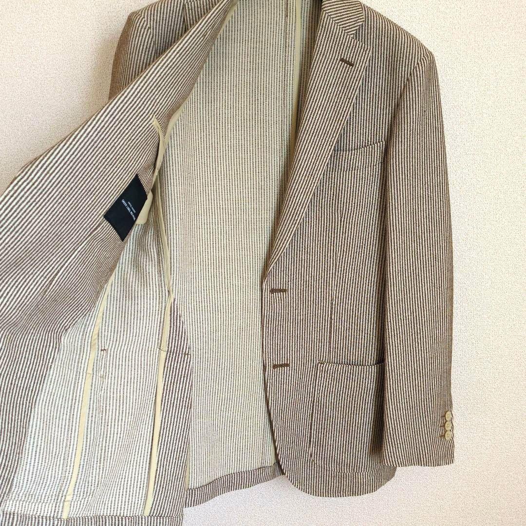 【美品】RINGJACKET サルトリアリング ブラウンストライプ 春夏 44