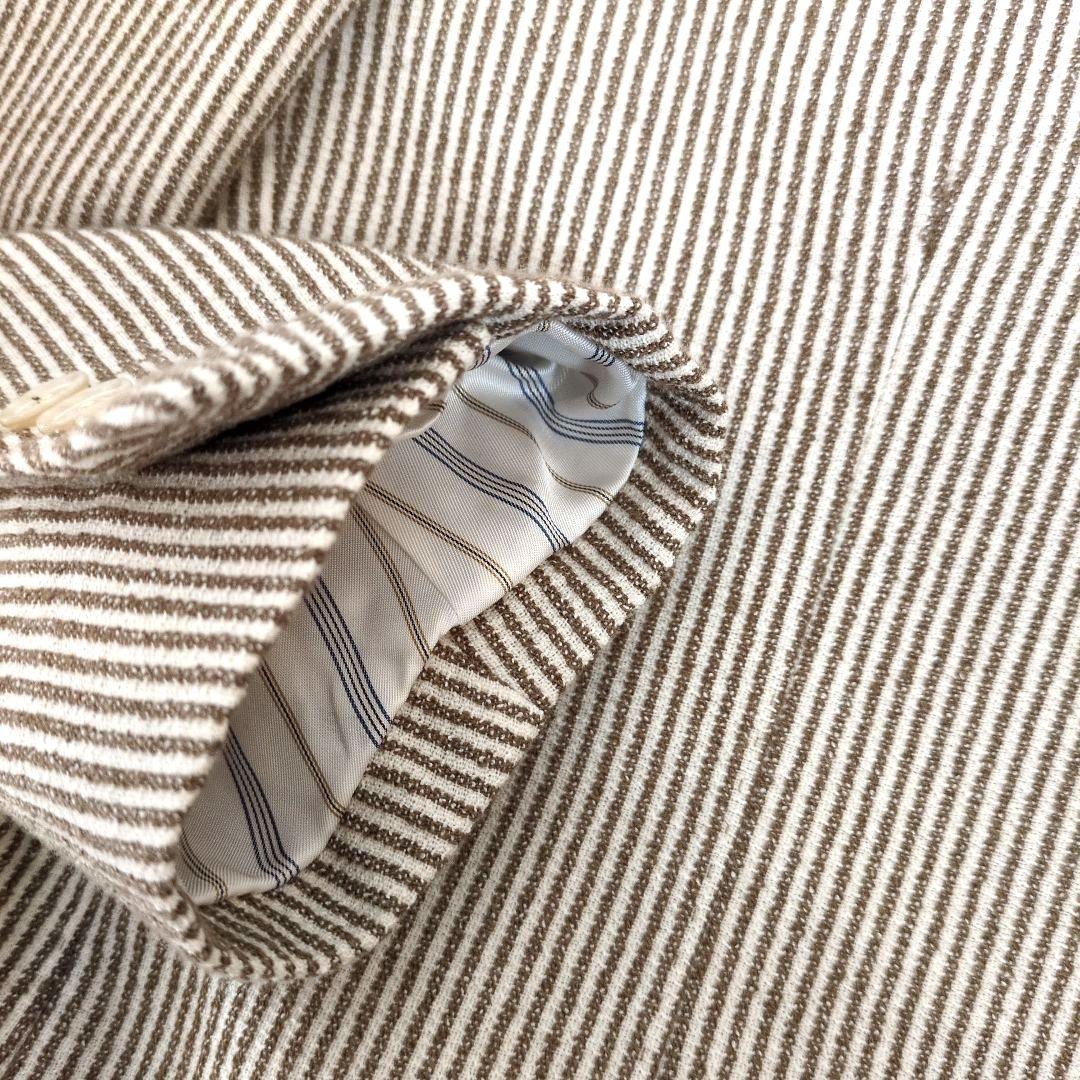 【美品】RINGJACKET サルトリアリング ブラウンストライプ 春夏 44