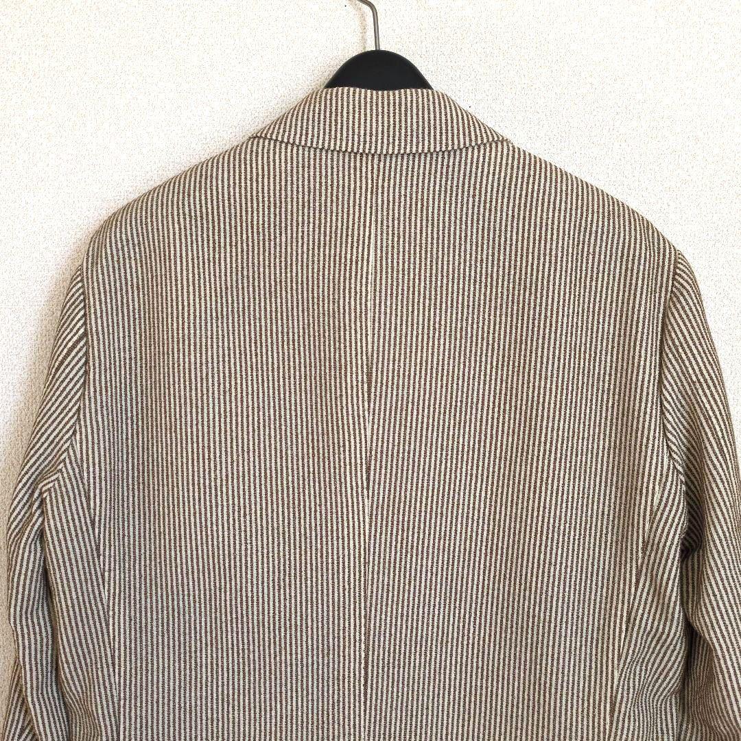 【美品】RINGJACKET サルトリアリング ブラウンストライプ 春夏 44
