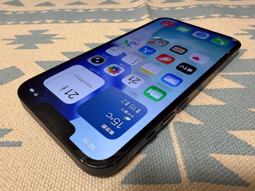 iPhone 14 128GB ミッドナイト ひび割れあり バッテリー容量86%