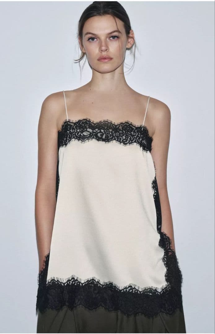 新品タグ付き♥ZARA♥レースキャミソール♥大きいサイズ