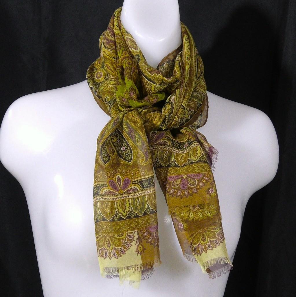 極美品　ETRO エトロ　大判ストール　スカーフ　シルク100％　 D539