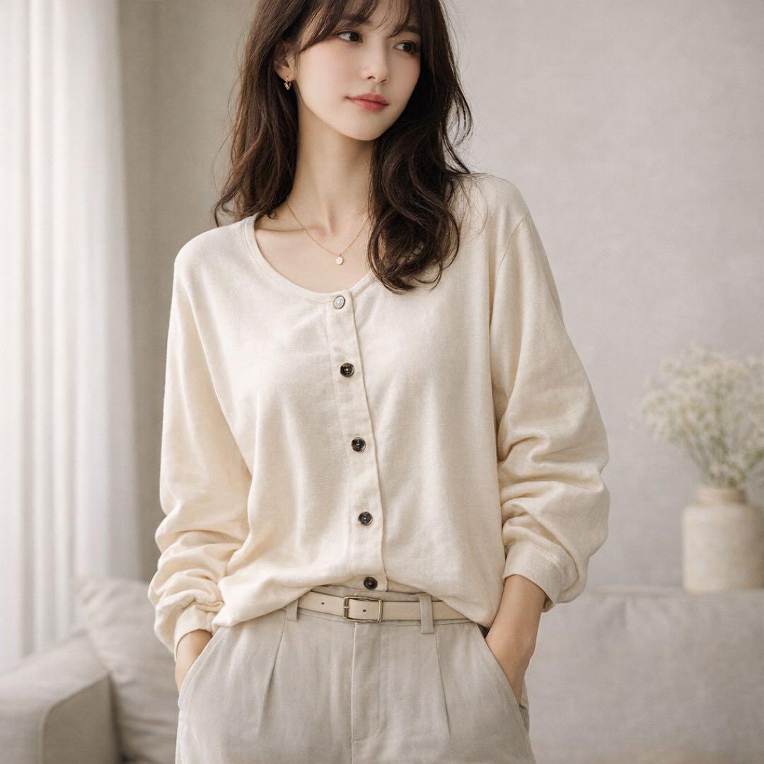 Max Mara PIANOFORTE シルクウール マルチボタン カーディガン