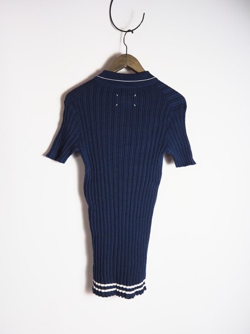美品 Maison Margiela レイヤード ニット ポロシャツ 415P▲