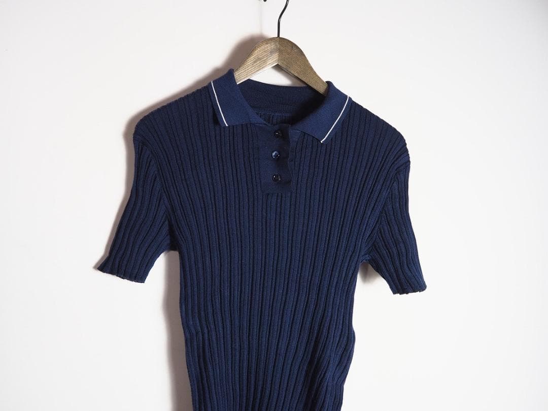 美品 Maison Margiela レイヤード ニット ポロシャツ 415P▲