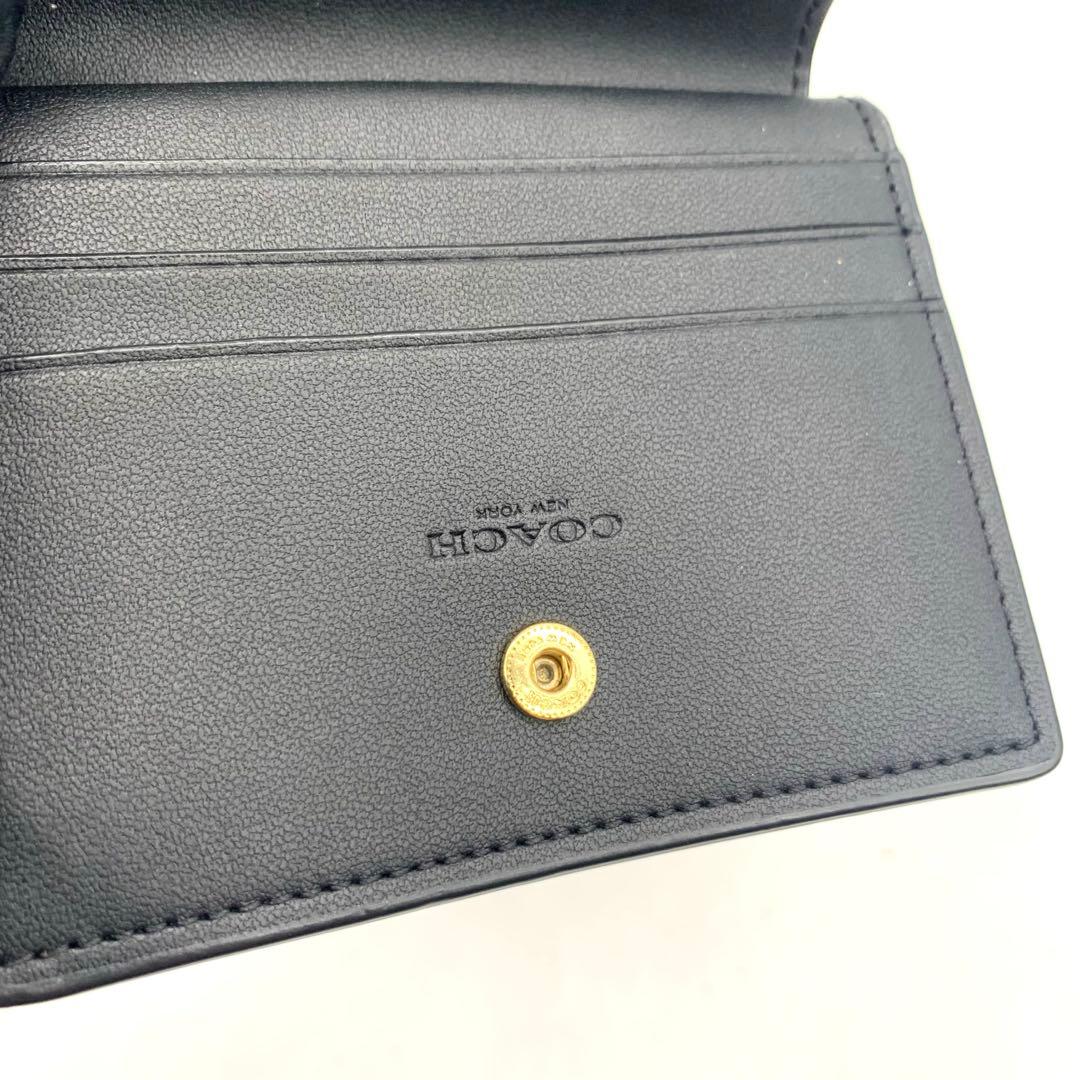 未使用級　COACH ２つ折りレザー財布　シボ革　ウォレット