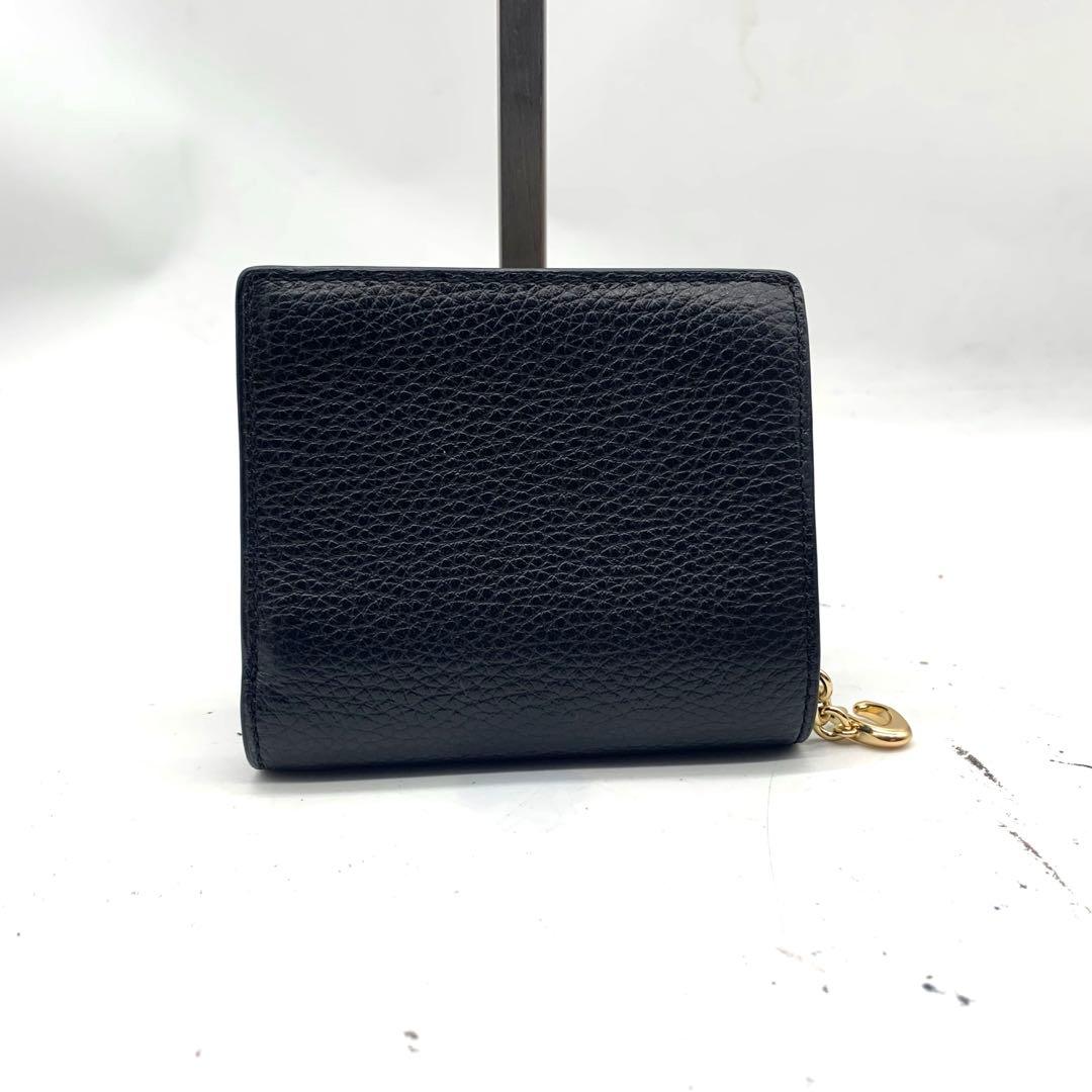 未使用級　COACH ２つ折りレザー財布　シボ革　ウォレット