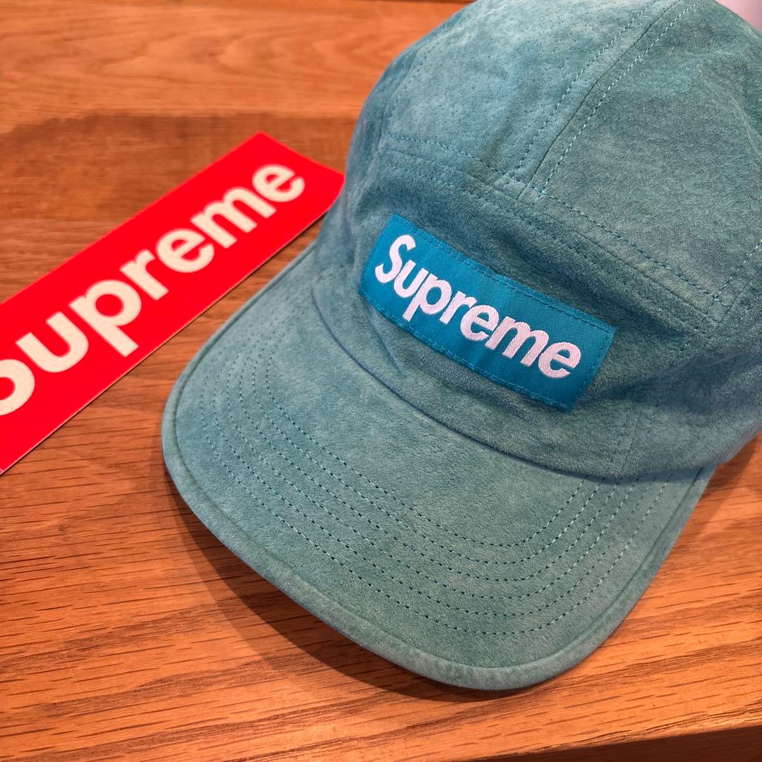 Supremeシュプリーム　BOXロゴ　キャンプキャップ　スエード　ブルー