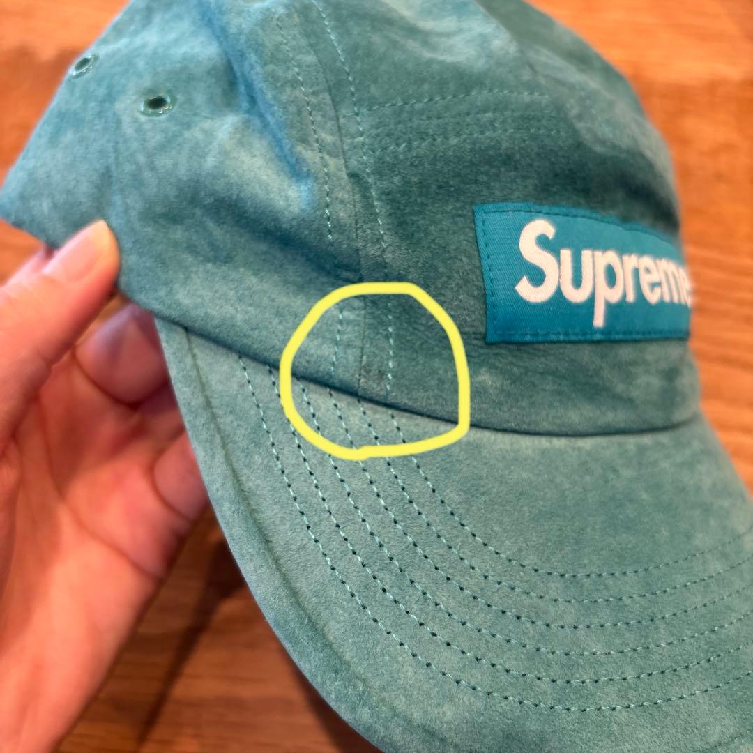 Supremeシュプリーム　BOXロゴ　キャンプキャップ　スエード　ブルー