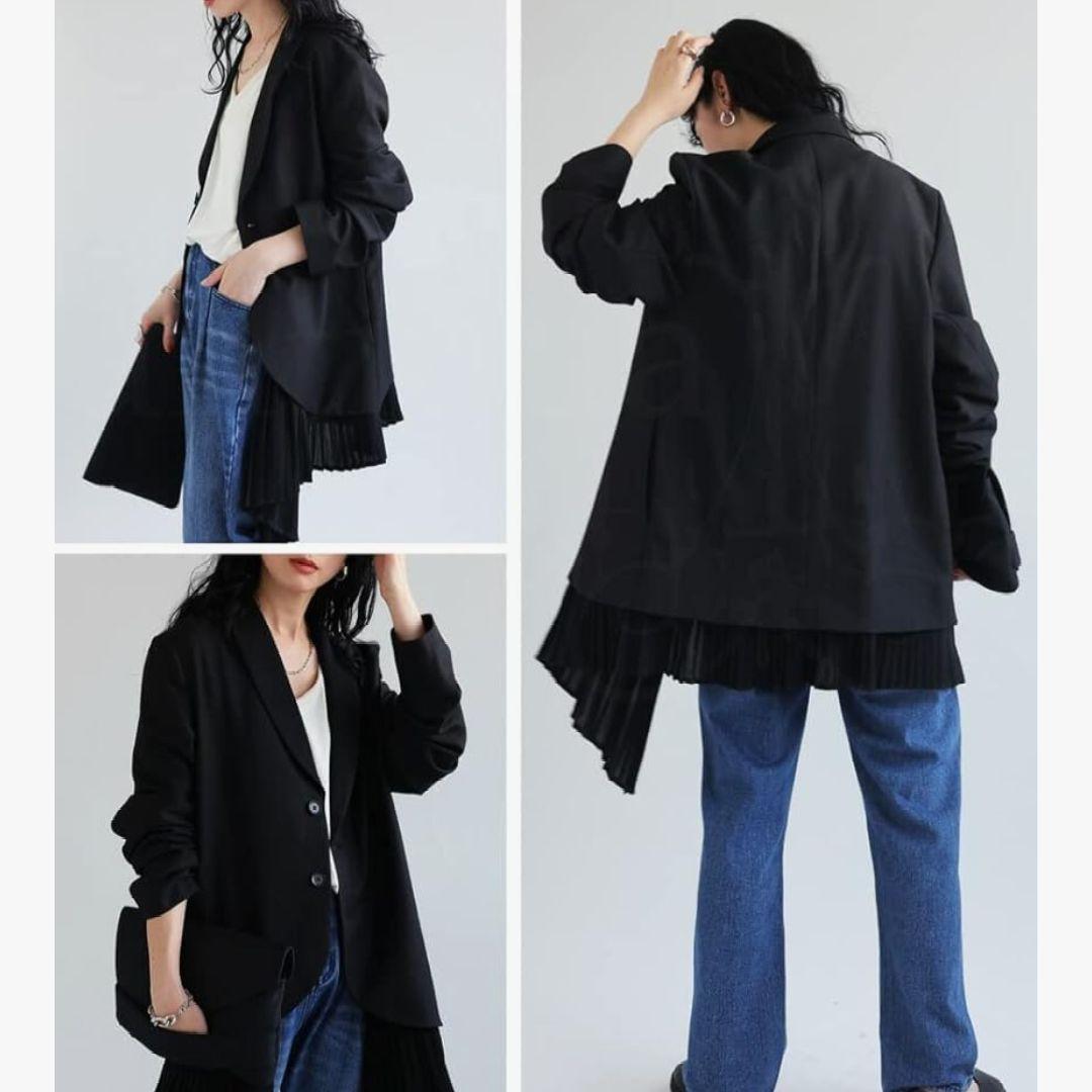 ✨️新品✨️antiquaアンティカ プリーツジャケット ブラック F