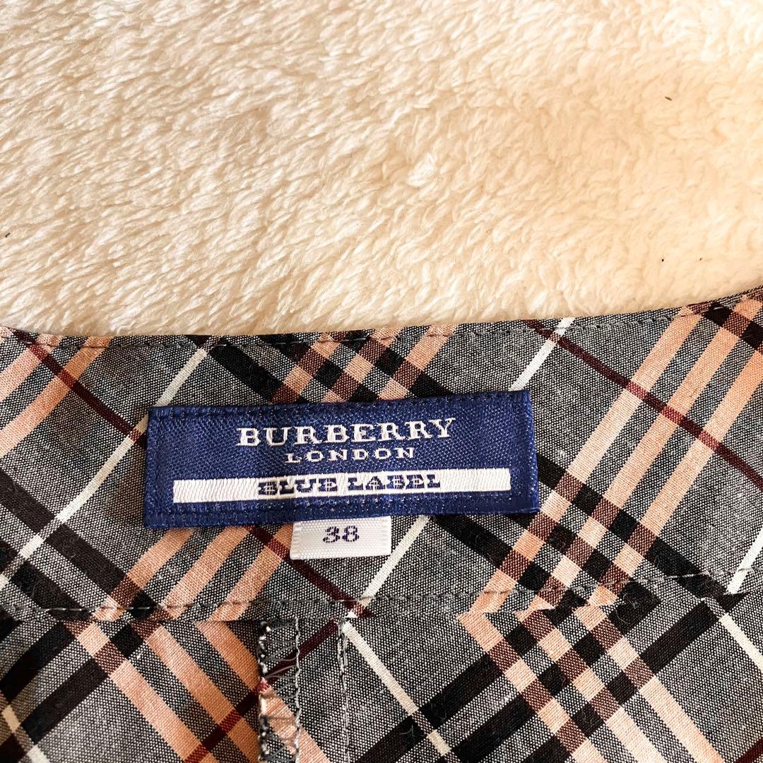 BURBERRY ノバチェック キャミソール 38 刺繍ロゴ サイドジップ