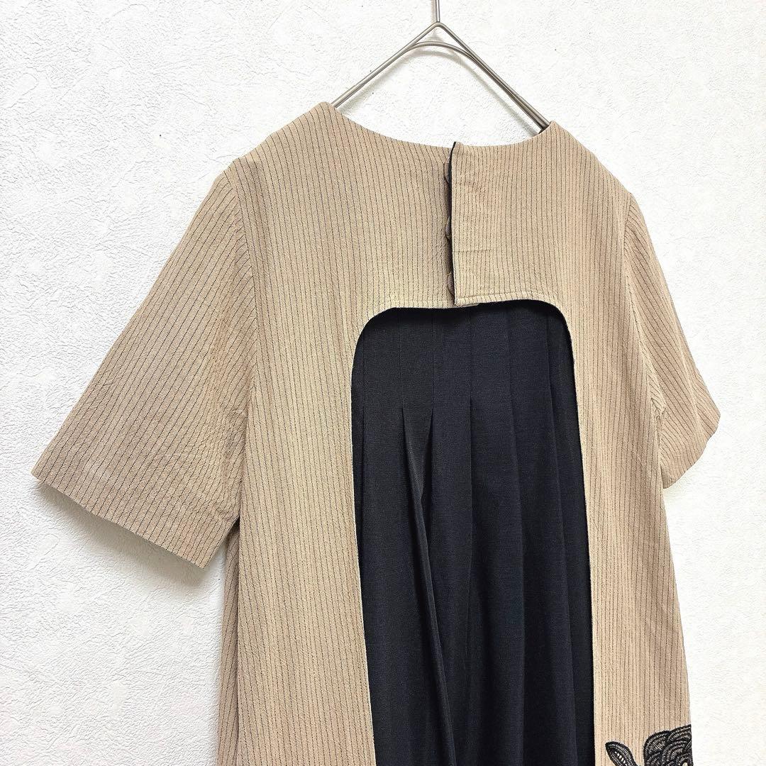 美品✨ADORE アドーア エンブロイダリー ストライプ ワンピース