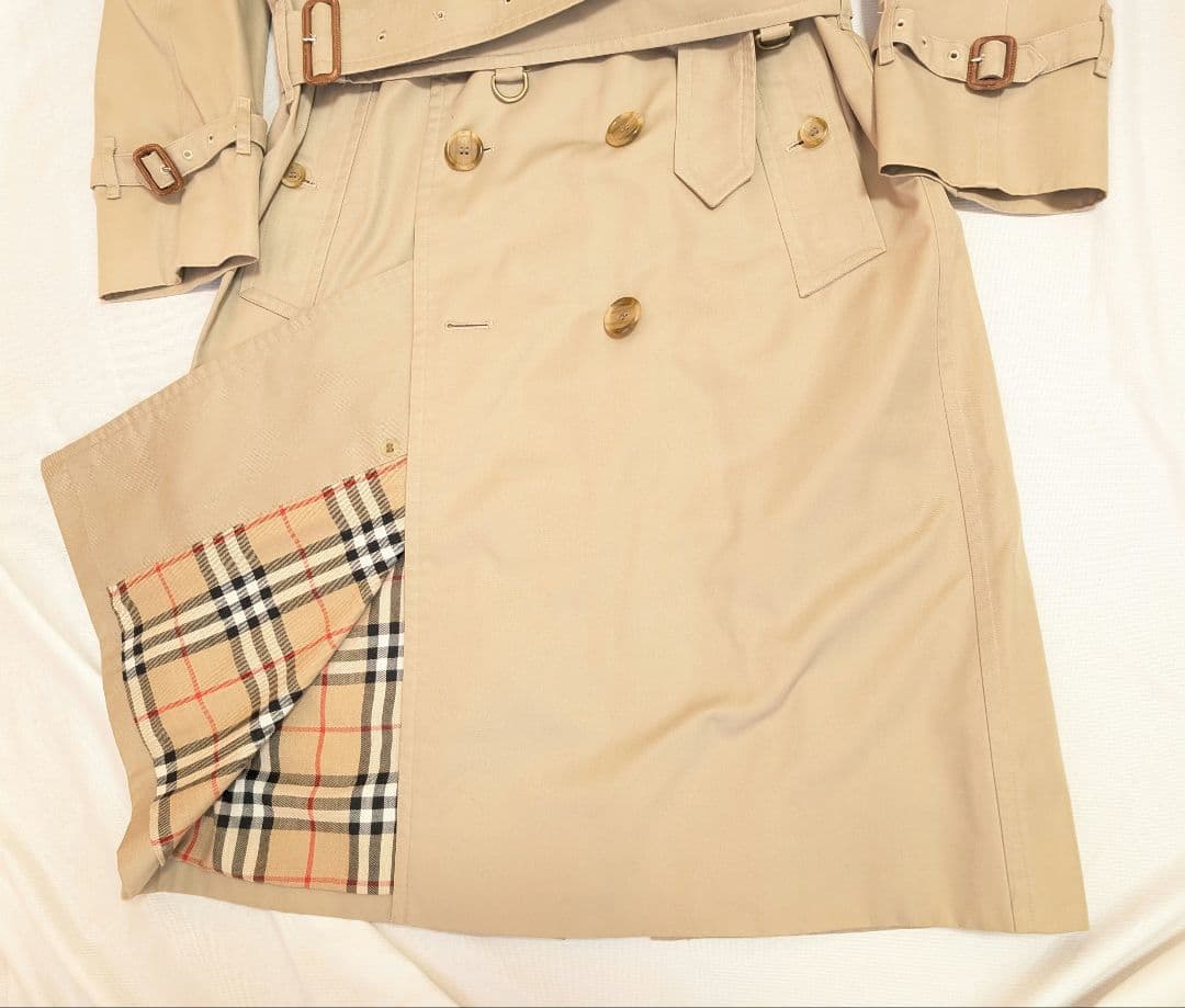 【Burberrys】美品80s~英国製トレンチコート　ベージュ　ノバチェック柄