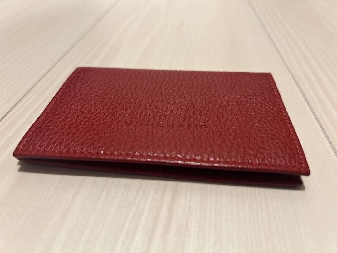 Longchamp レザー 赤 名刺入れ 3ポケット