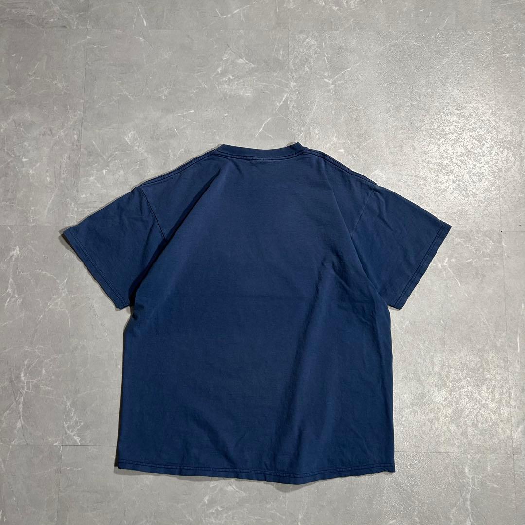 90s OLD NIKE 白タグ tシャツ 短丈 Y2K ネイビー デカロゴ L