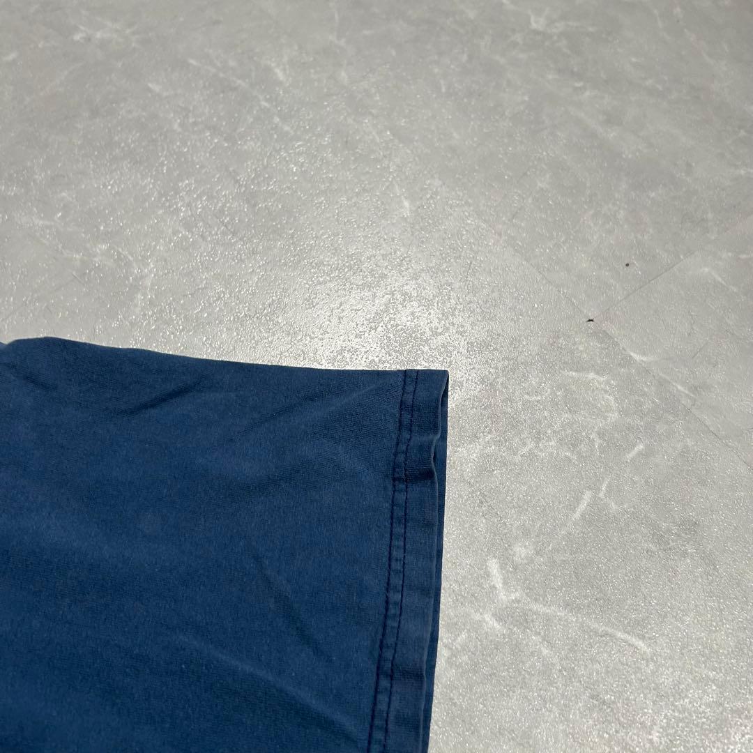 90s OLD NIKE 白タグ tシャツ 短丈 Y2K ネイビー デカロゴ L
