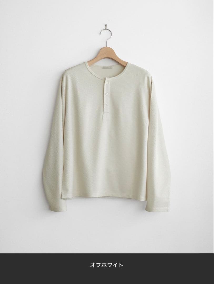 二点セットREFINED WAFFLE HENLEY NECK L/S TEE