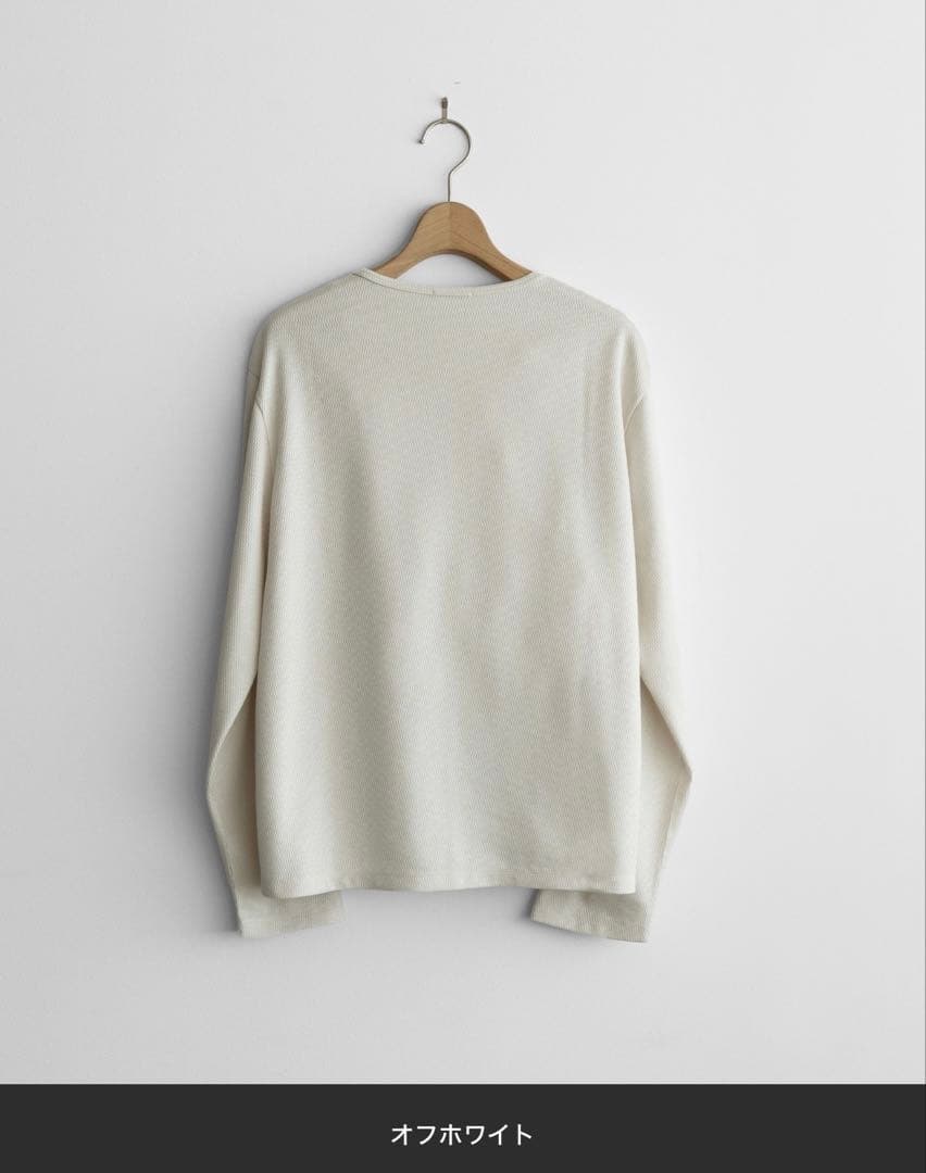 二点セットREFINED WAFFLE HENLEY NECK L/S TEE