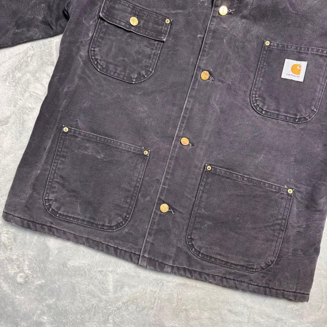 90s USA製 carhartt ミシガンチョアコート ブラック 42
