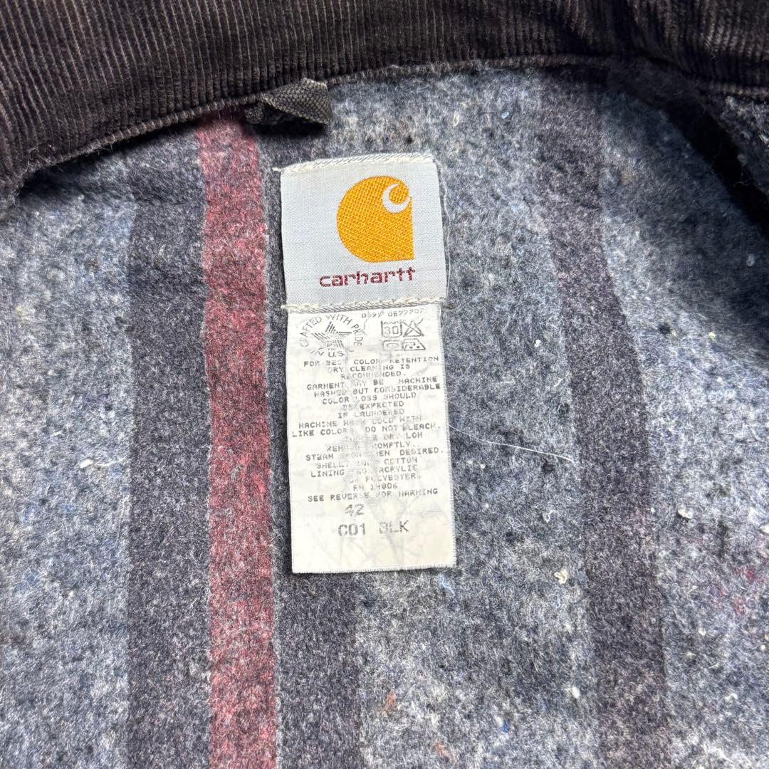 90s USA製 carhartt ミシガンチョアコート ブラック 42