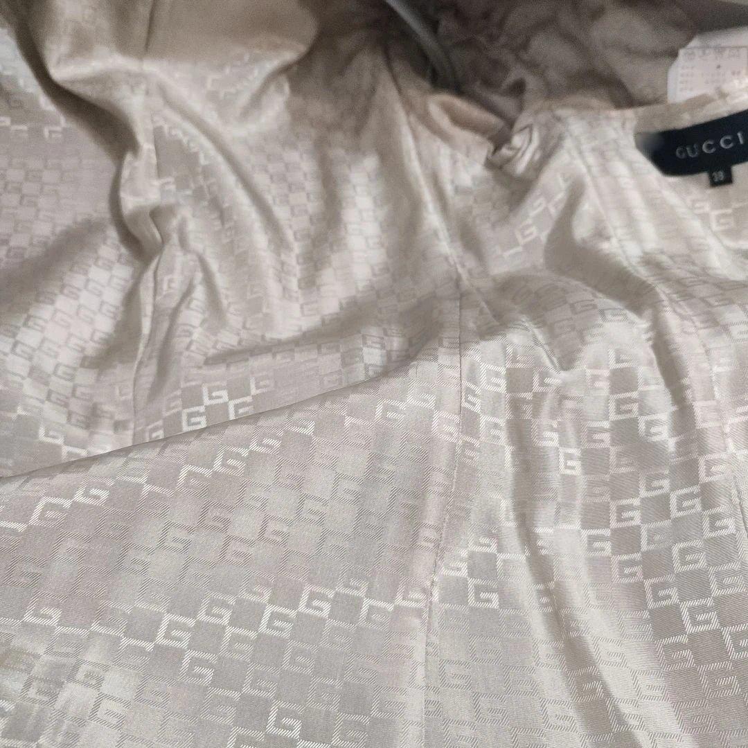 GUCCIカシミア混 ロングコート 38トムフォード期 GG総柄