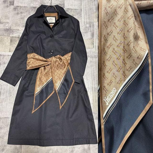 【15.9万円／春コート】　HERNO×トゥモローランド スカーフベルトコート