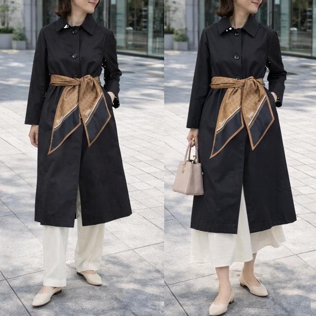 【15.9万円／春コート】　HERNO×トゥモローランド スカーフベルトコート
