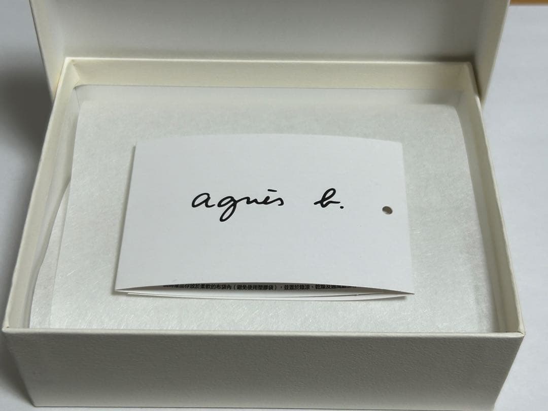 agnes b. アニエスベー 二つ折り財布 ブラック レザー コンパクト財布