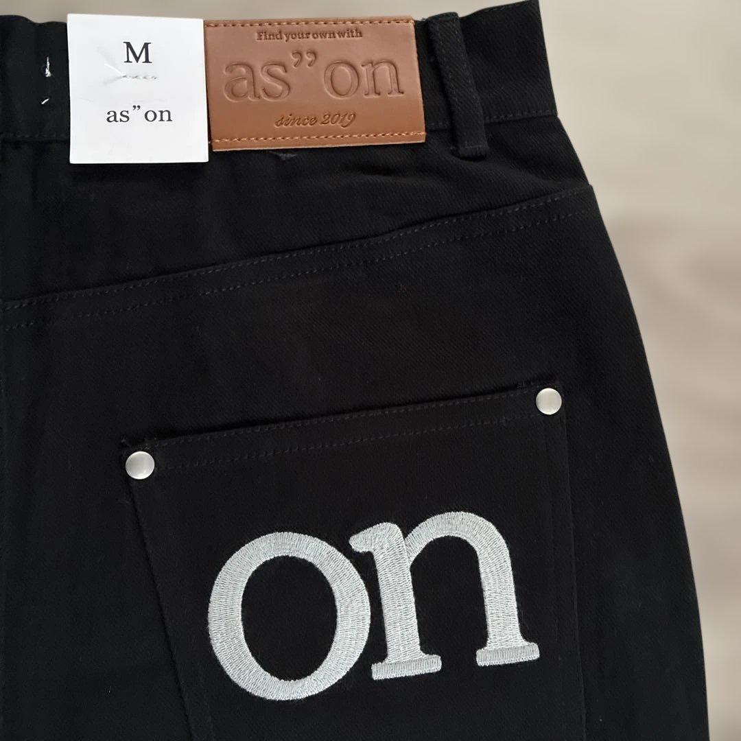 as\"on アズオン SMOG WIDE PANTS ブラック ason 韓国M